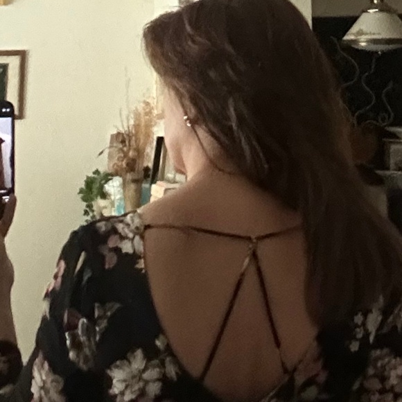 Fun Flowy Floral Dress, Strappy Low Back, Amazing Bell Sleeves, MTS Size S, Boho - Picture 4 of 15